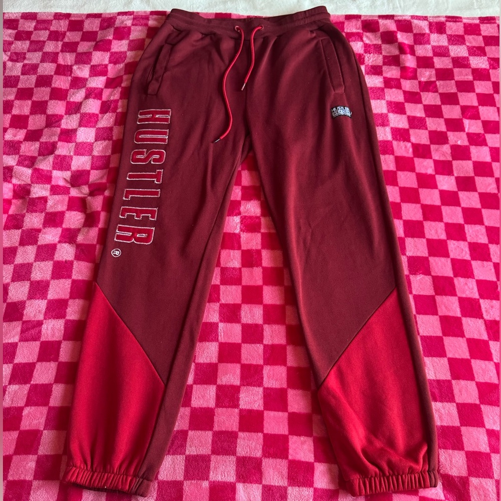 Hustler Red Jogger Sweatpants with Pockets